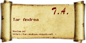 Tar Andrea névjegykártya